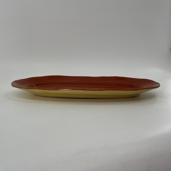 VIETRI italy  16 1/4" x 7 5/8" Oval Serving Dish Tray Platter Volcanic Red - Picture 3 of 7